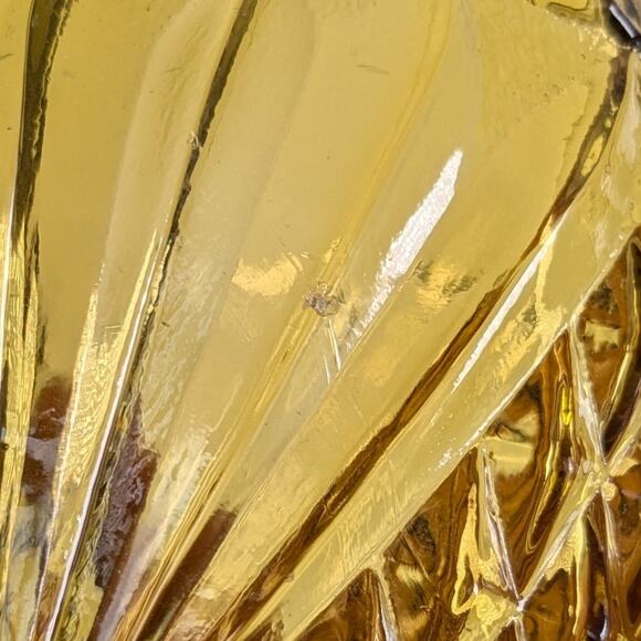 Vintage Amber Glass Pointed Empoli Diamond Point Genie Bottle with Stopper 20in - Picture 13 of 13